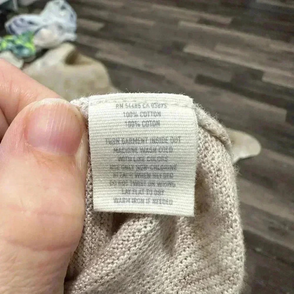 Aerie Long Cardigan Button Front Womens Size Medium Oatmeal Cozy Cotton Pockets - Picture 7 of 7